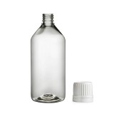 Plastová lahvička s bílým víčkem 215 ml