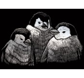 Škrabací obrázky mini stříbrný - Tučňáci
